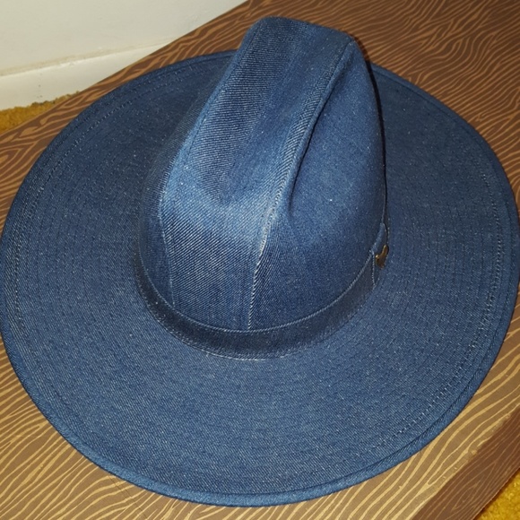 denim fedora hat